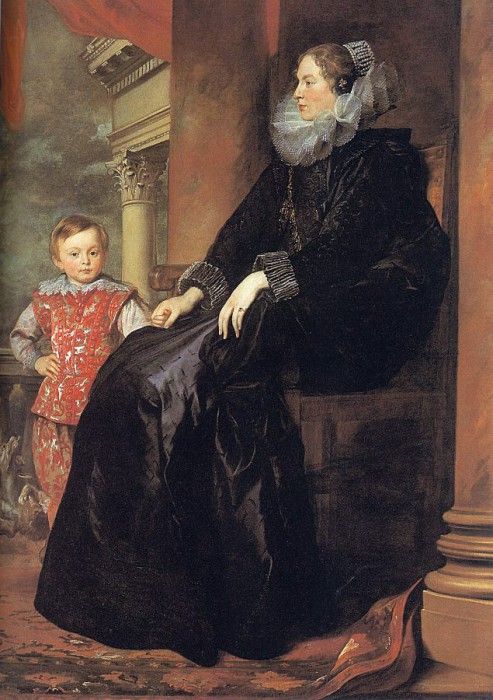 Genoese Noblewoman with her Son CGF. ,  