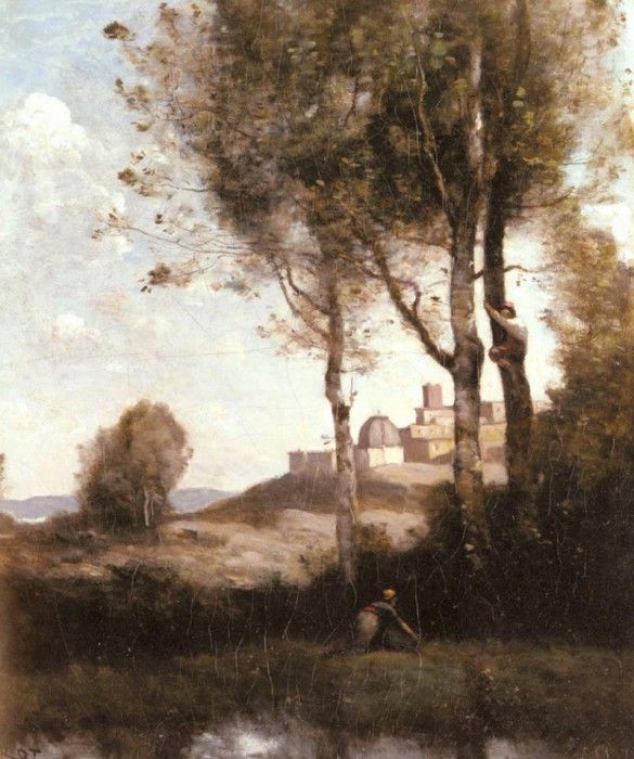 Corot Jean Baptiste Camille Les Denicheurs Toscans. , --