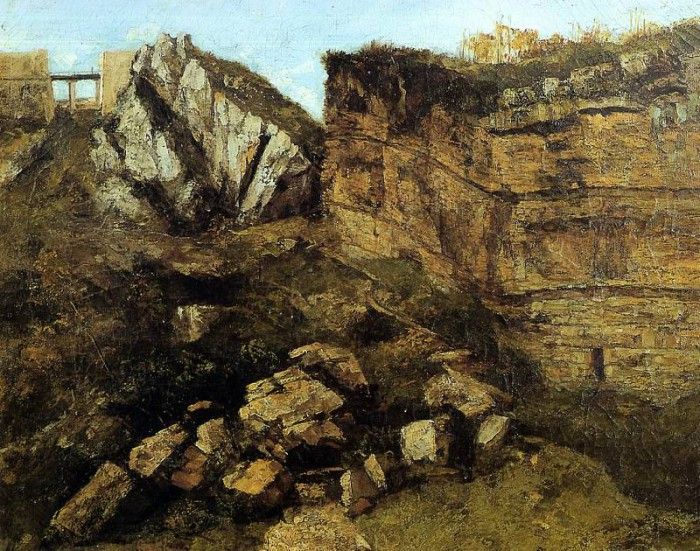 Courbet Gustave Crumbling Rocks. , 