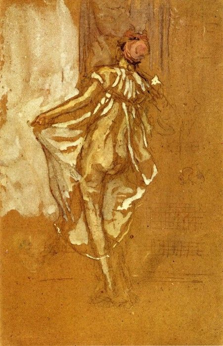 Whistler A Dancing Woman in a Pink Robe Seen from the Back. ,   