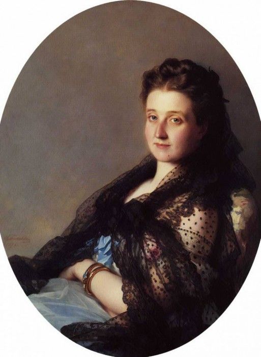 Winterhalter Franz Xavier Portrait of a Lady. ,  