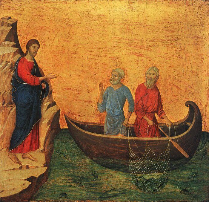 Duccio The Calling of the Apostles Peter and Andrew, 1308-13.   