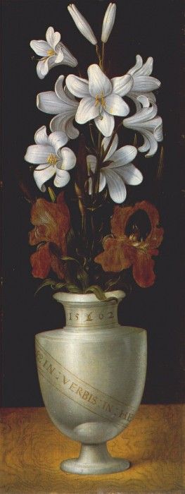 ring vase-ii (white lilies and brown iris blossoms) 1562. ������