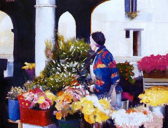 George Balcan - Venice Flower Market, De. , 