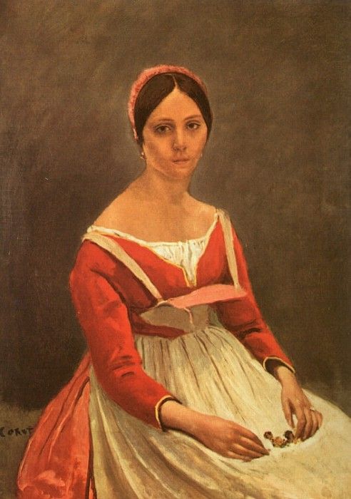 COROT - PORTRAIT OF MME. LEGOIS, 1838, OIL ON CANVAS. 