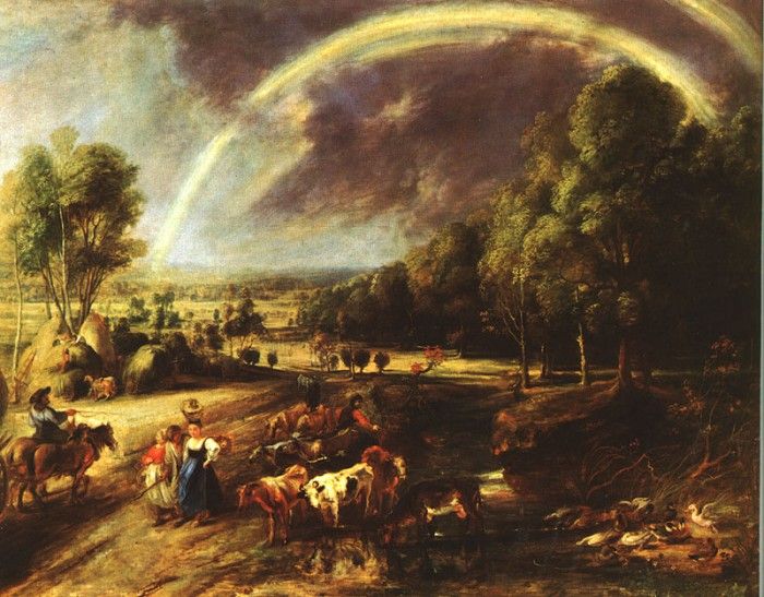 Rubens Landscape with a Rainbow Alte Pinakothek, Munchen. ,  