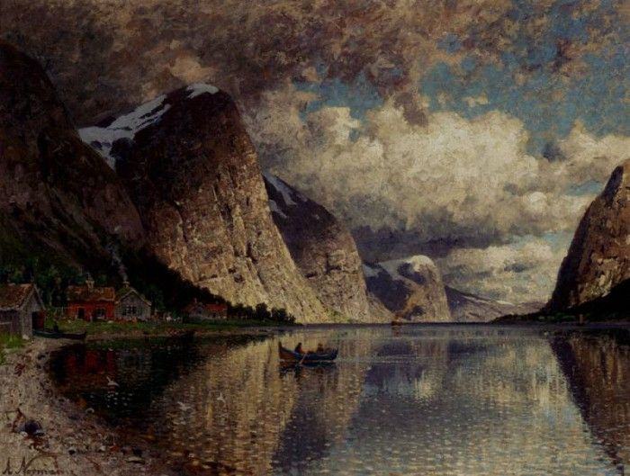 Normann Adelsteen A Clody Day On A Fjord. , Eilert Adelsteen