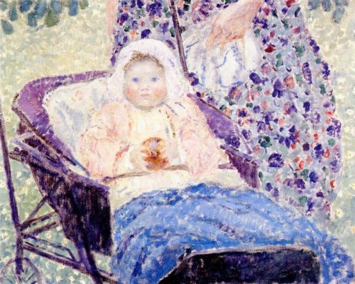 frieseke baby in pram c1915. Frieseke,  