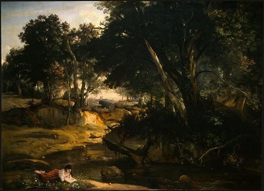 Corot Forest of Fontainebleau, c. 1830, NG Washington. , --
