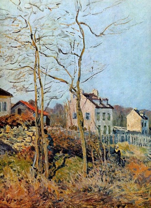 Sisley Alfred Village at the edge of the forest Sun. , 