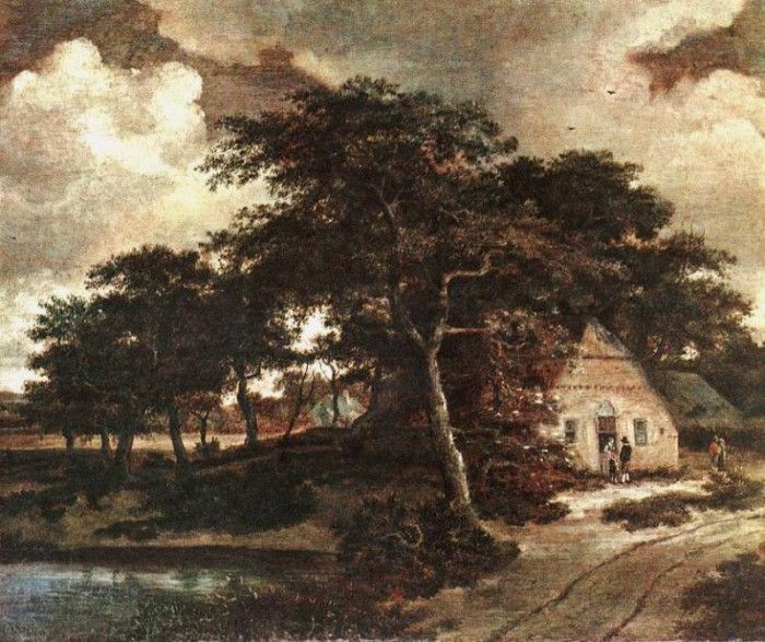 Hobbema Meyndert Landscape with a Hut. , Meindert