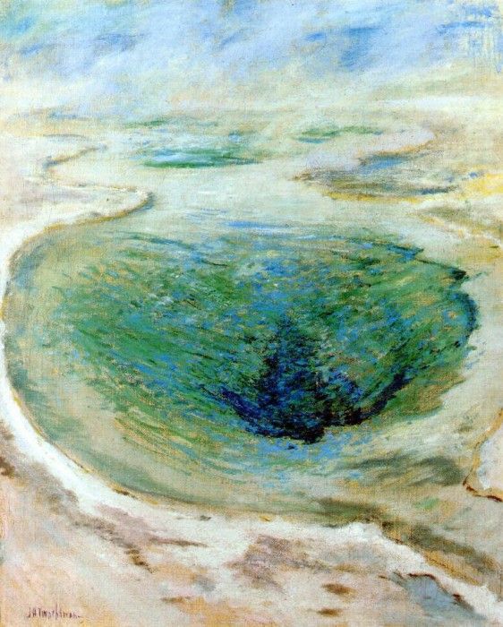 twachtman morning glory pool (yellowstone) c1895. Twachtmann,  