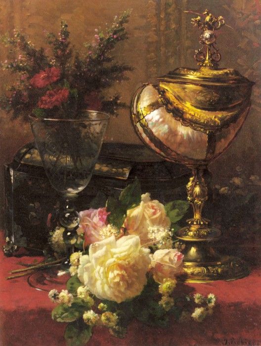 Robie Jean Baptiste A Bouquet Of Roses And Other Flowers. , -