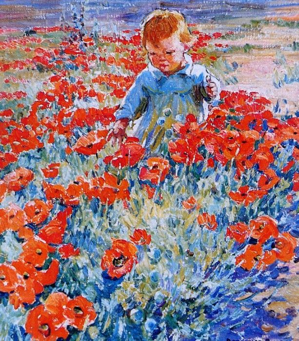 Dorothea Sharp - Young Girl Playing in the Poppy Field, De. Sharp, 