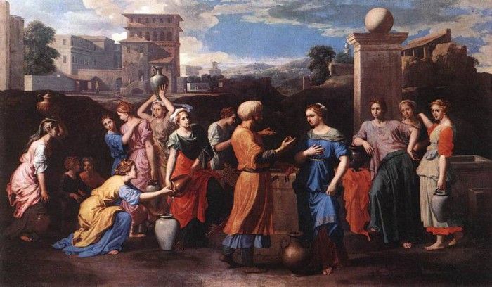 Poussin Rebecca at the Well. , 