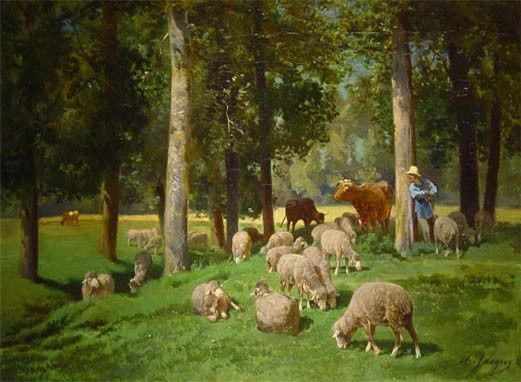 Jacque Charles Emile Landscape with Sheep. ,  