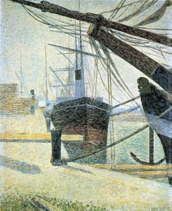 Seurat A Corner of the Harbor of Honfleur, 1886,. , 