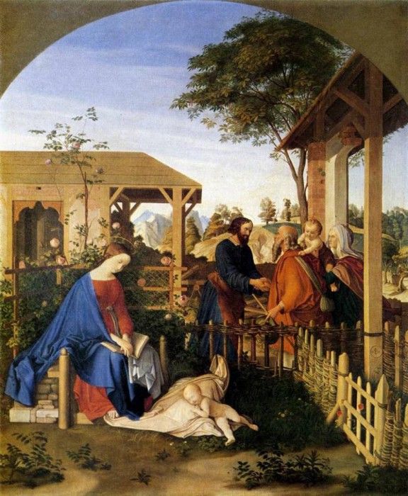 SCHNORR VON CAROLSFELD Julius The family Of St John The Baptist Visiting The Family Of Christ.   Carolsfeld, 