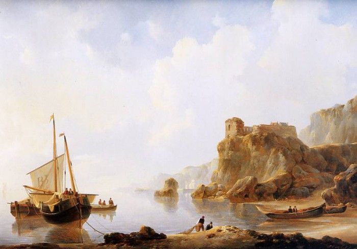 Schotel Johannes Ships moored at French coast Sun. Schotel, 