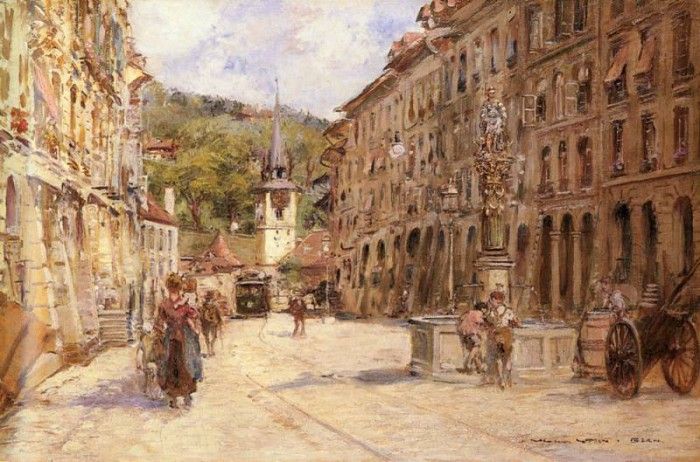 Stein Georges A Street Scene In Bern. , 