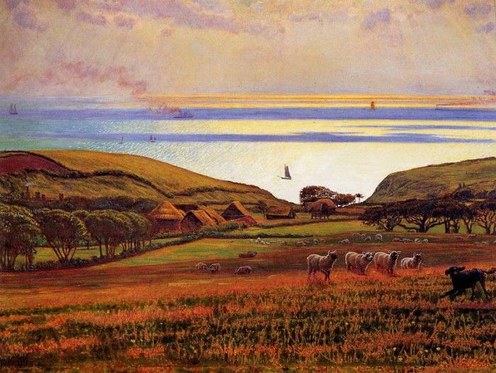 Hunt William Holman Fairlight Downs Sunlight on the Sea. ,  