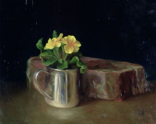 006 Silver Cup with Primroses.  