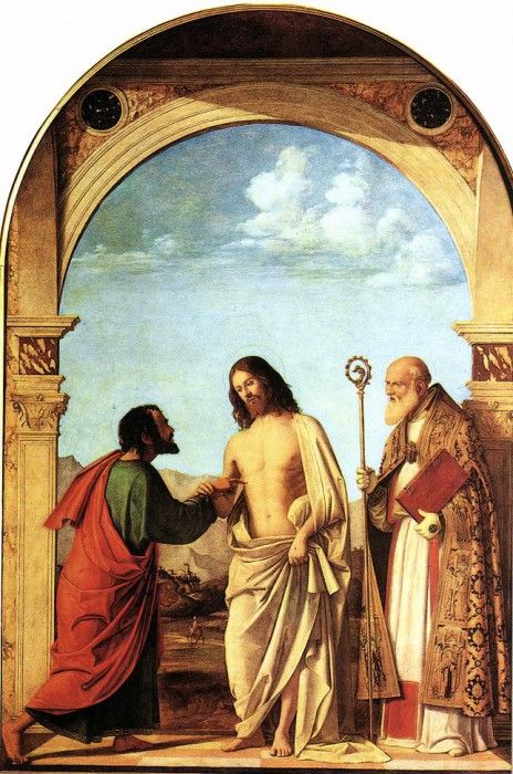 CIMA da Conegliano The Incredulity Of St Thomas With St Magno Vescovo. Конельяно, Чима да