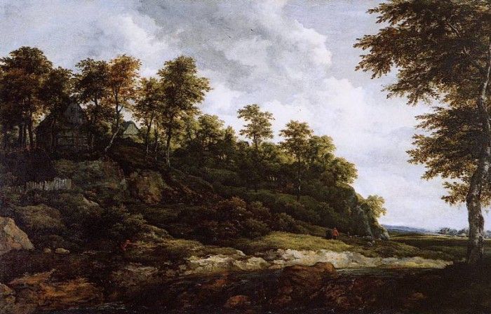 Ruysdael van Jacob Hilly landscape Sun. ,  