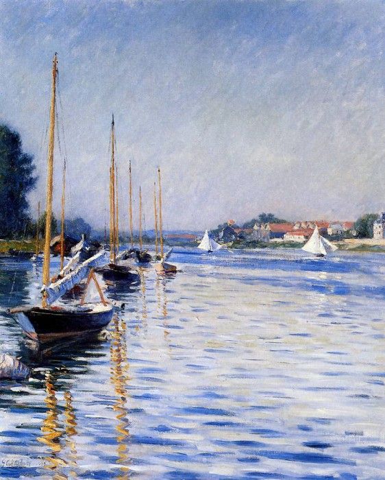 Caillebotte Gustave Boats on the Seine Sun. , 
