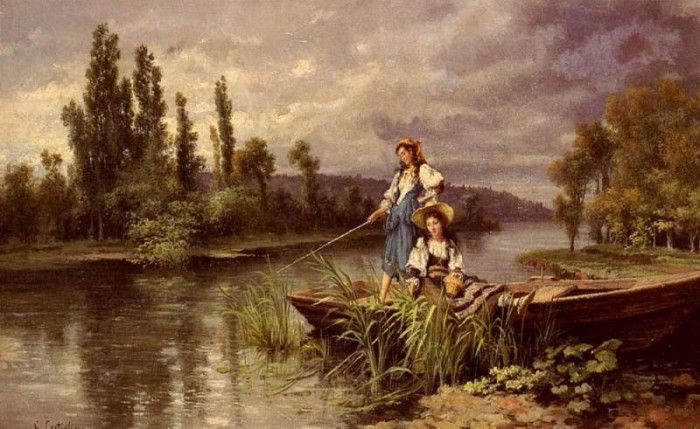 Castiglione Giuseppe On The River At Dusk. , 