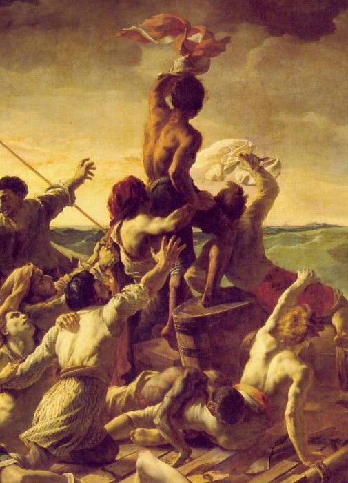 Gericault The Raft of the Medusa, 1819, Detalj, 491x716 cm, . ,    