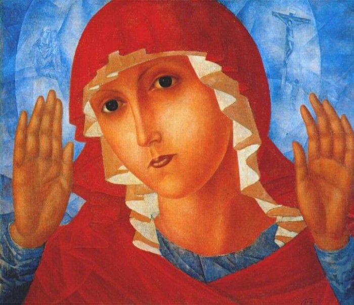petrov-vodkin mother of god of tenderness to evil hearts1914. -, 