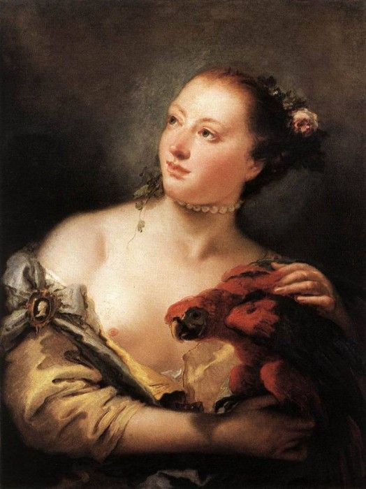 Tiepolo Woman with a Parrot. ,  