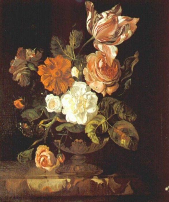 ruysch flowers in a vase. , 