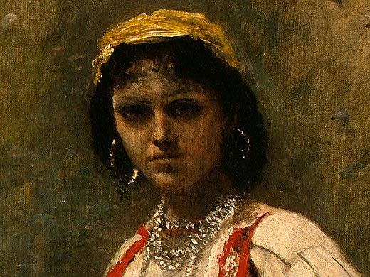 Corot Italian Girl, c. 1871-1872, Detalj 2, NG Washington. , --