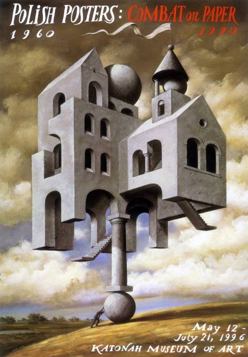 am-Rafal Olbinski Polish Posters Combat on Paper. Olbinski, 