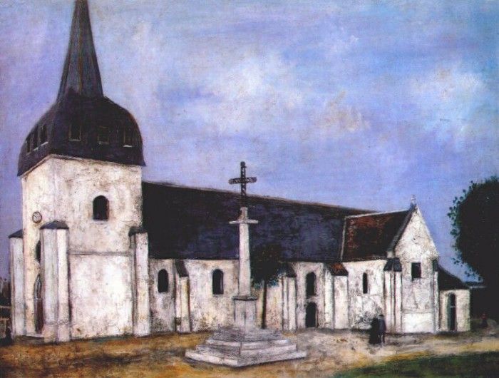 utrillo church at st hilaire c1911. , 