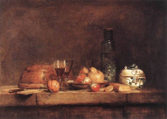 Chardin Still Life with Jar of Olives. , - 