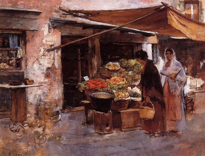 Duveneck Frank Venetian Fruit Market. Duveneck, 