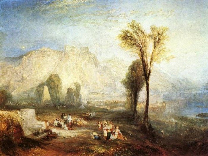 Turner Joseph Mallord William The Bright Stone of Honor Ehrenbrietstein and the Tomb of Marceau from Byron-s -Childe Harold-. ,   