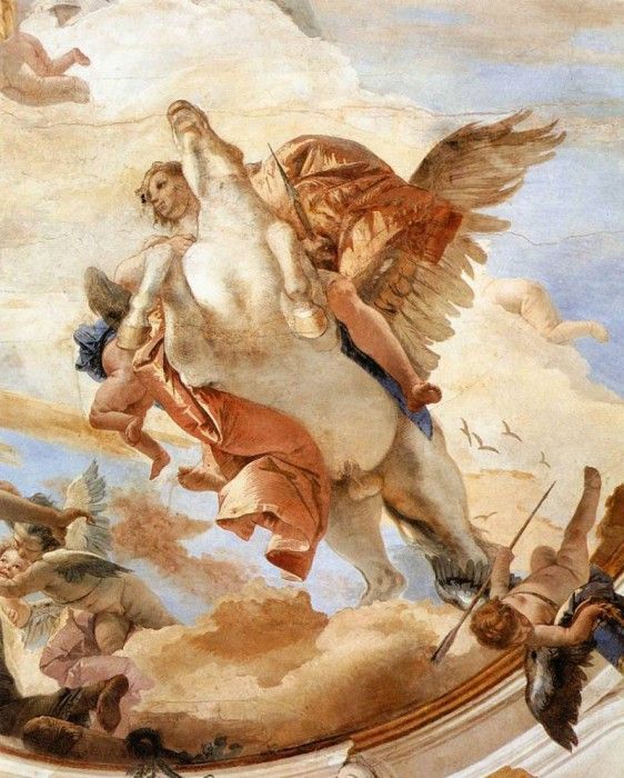 Tiepolo Palazzo Labia Bellerophon on Pegasus detail1. ,  