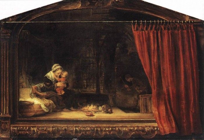 1646 The Holy Family with a Curtain.    