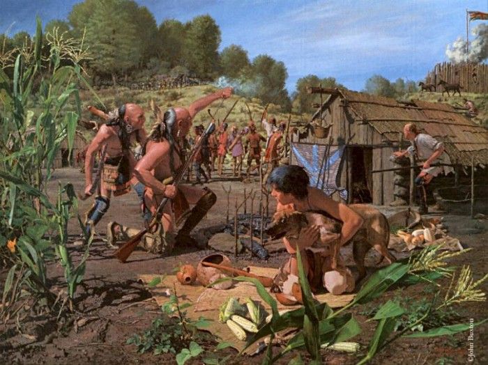 Buxton, John - Engaging the Shawnee Villiage (end. , 