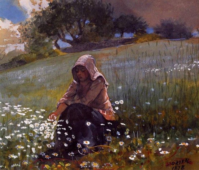 Homer Winslow Girl and Daisies. , 