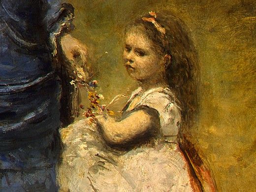 Corot Madame Stumpf and Her Daughter, 1872, Detalj 4, NG Was. , --