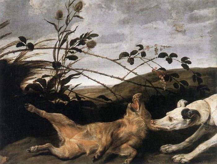 SNYDERS Frans Greyhound Catching A Young Wild Boar. , 