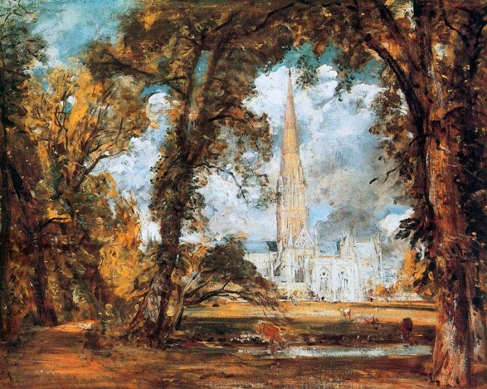 Constable John The cathedral of Salisbury Sun.  