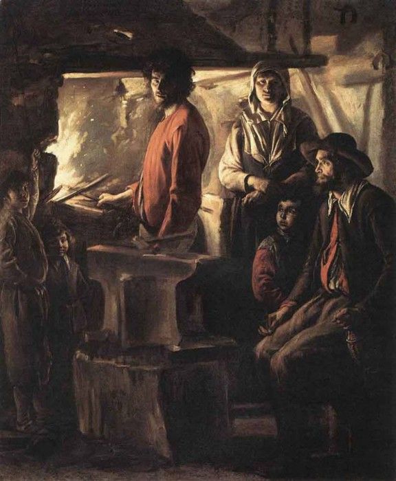 Le Nain Louis Blacksmith At His Forge. ,  