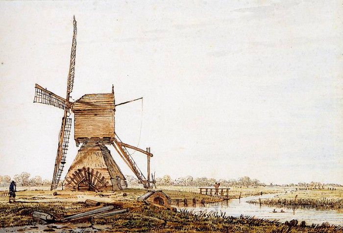 Strij van Jacob Landscape with watermill Sun. Strij,  