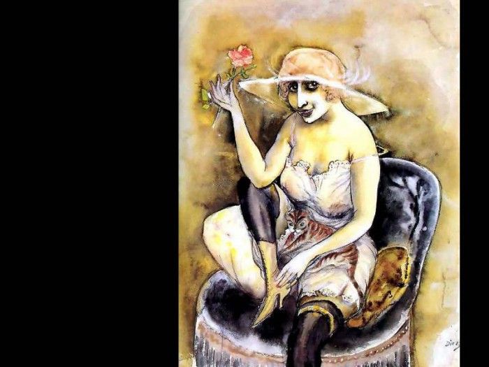 erotic art csg005 girl with rose-otto dix. , 